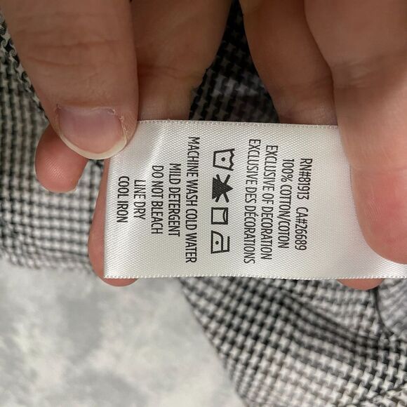 Robert Graham Exclusive Shirt Men Small Black White Houndstooth Plaid Flip Cuff - Picture 7 of 7